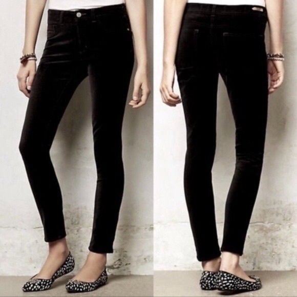 PILCRO ANTHROPOLOGIE Velvet Serif Pants Size 29 P - Picture 1 of 12